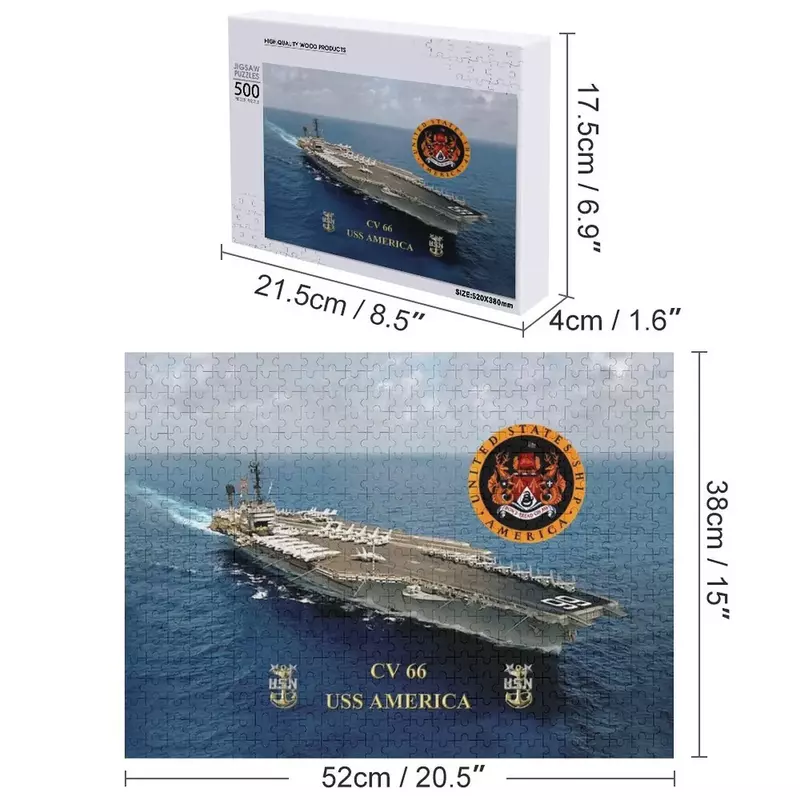Personalizado novo quebra-cabeça para crianças, USS América, presentes personalizados para crianças, 2022, CV-66