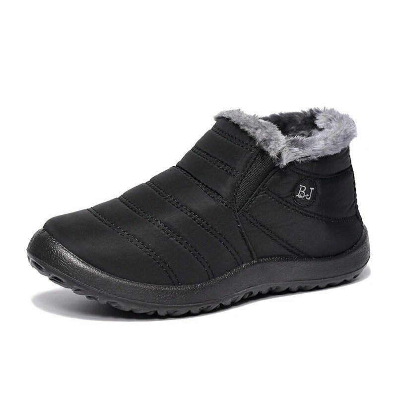Buty śnieżne dla mężczyzn w zimie z pluszowymi i grubymi piórami izolacyjnymi, wodoodporne i antypoślizgowe buty bawełniane