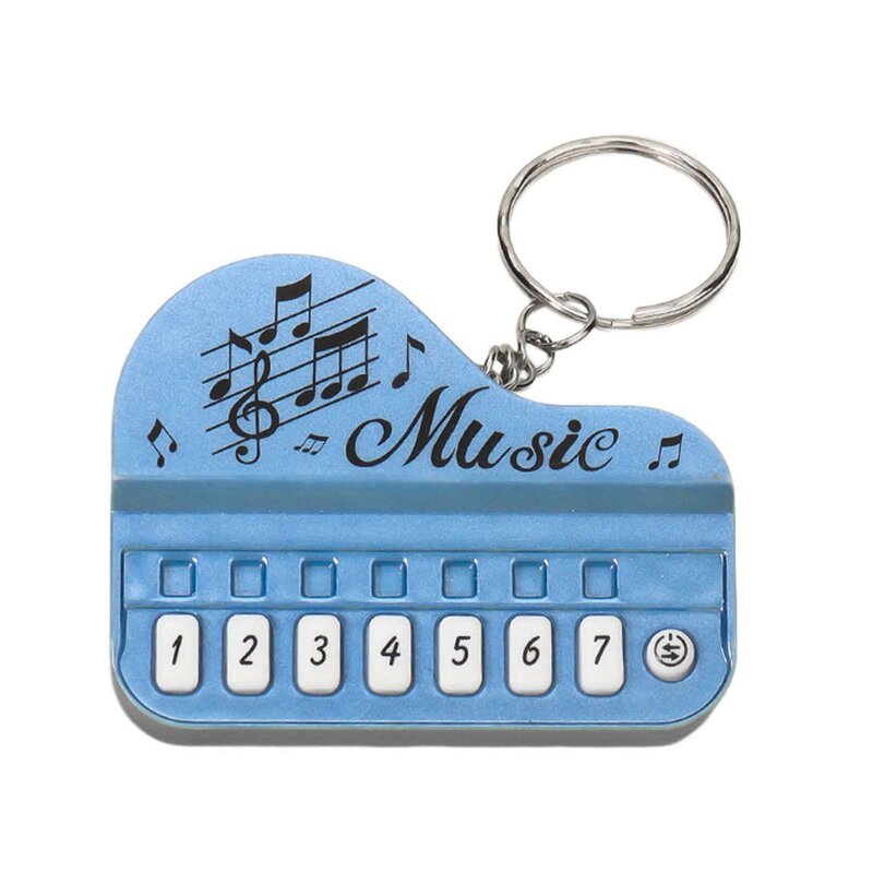 พวงกุญแจเปียโนนิ้วอิเล็กทรอนิกส์แฟชั่นพวงกุญแจเครื่องดนตรีแบบพกพาสำหรับแขวนกระเป๋า