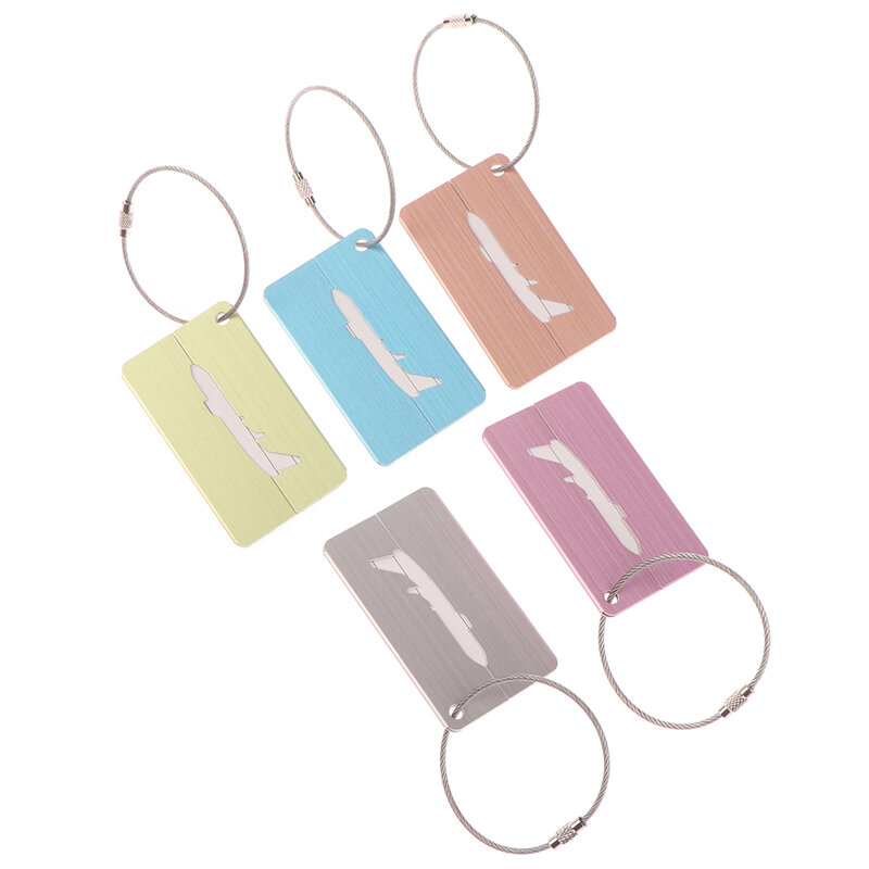 New 1PC Aluminium Alloy Travel Luggage Tags Baggage Name Tags Suitcase Address Label Holder Metal Luggage Tag Travel Accessories