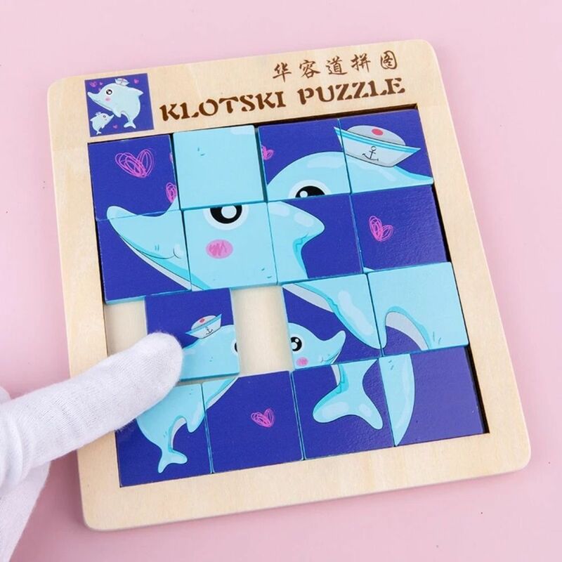 Dwustronna kreskówka zabawki-puzzle cyfrowa łamigłówka inteligencja myślenie logika szkolenie drewniane Puzzle zabawka dla dzieci