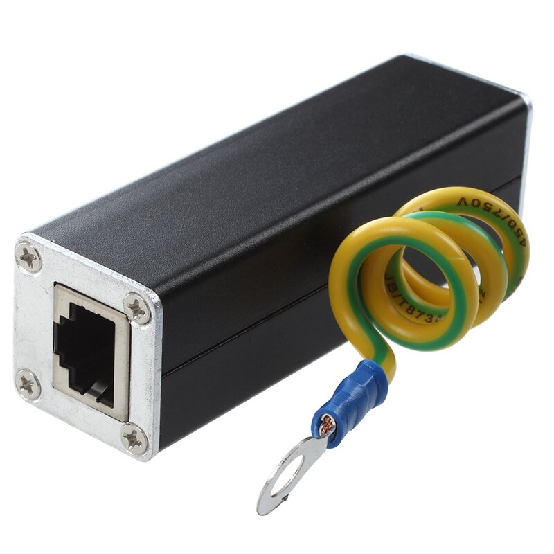 10X wtyczka RJ45 sieć Ethernet zabezpieczenie przeciwprzepięciowe zabezpieczanie grzmotów 100Mhz