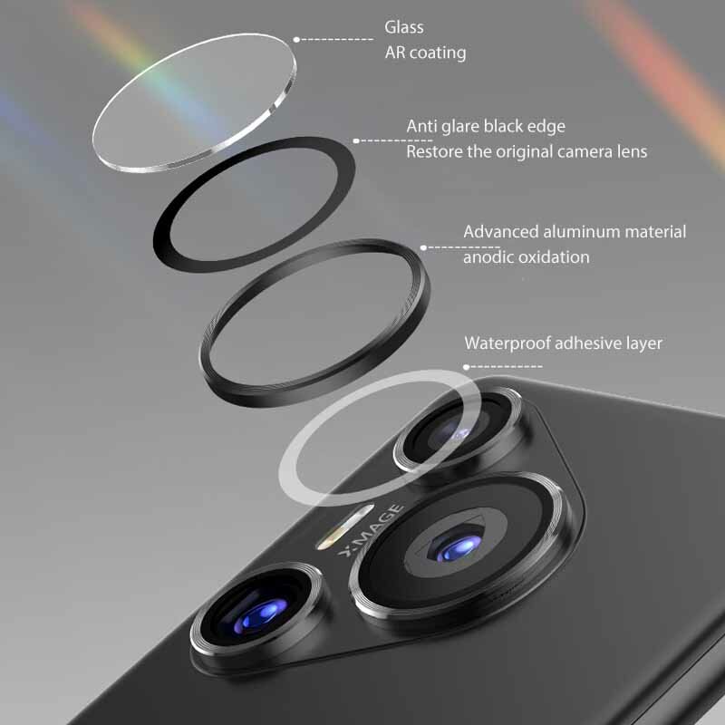 Ochraniacz aparatu do Huawei Pura 70 Pro Plus metalowy pierścień obiektywu szkło hartowane do Huawei Pura70 Pura 70pro Plus 5G folia obiektywu ﻿