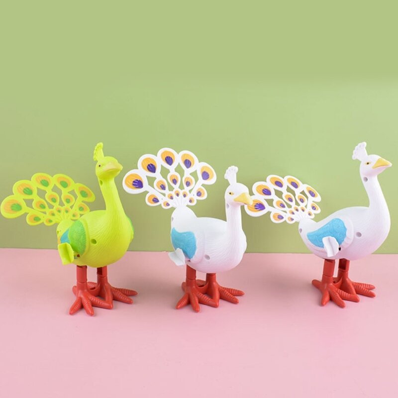 Mini pájaro juguete cuerda, bonito juguete, pavos reales, suministros finos para fiestas infantiles, juguete cuerda,
