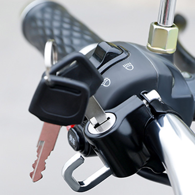 Bloqueo de casco antirrobo para manillar de motocicleta eléctrica, bloqueo de Metal de seguridad Universal, 22mm-26mm con juego de llaves