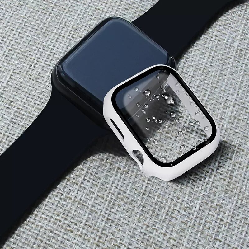 Cubierta de vidrio templado para funda de Apple watch, Protector de pantalla de 45mm, 41mm, 44mm, 40mm, 42mm, accesorios para iWatch serie 9, 4, 5, 6, SE, 7, 8