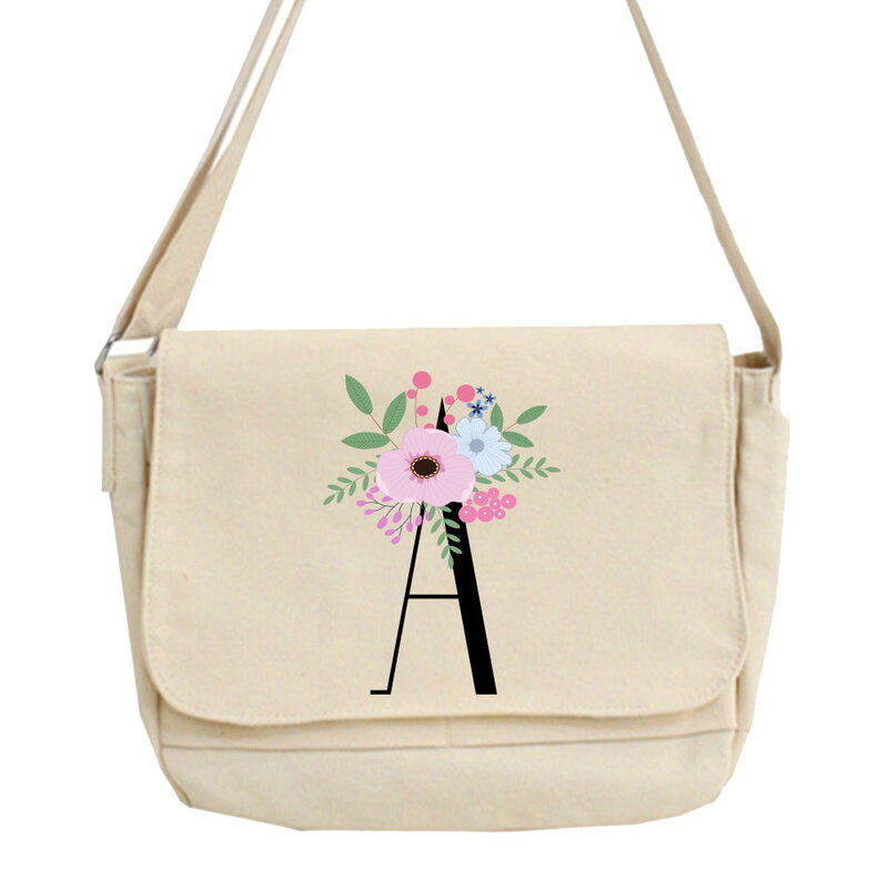 Bolsa de mensajero de tendencia Retro, bolso de mensajero multifunción, estilo de ocio femenino, bolso portátil de un hombro con patrón de flores y negras