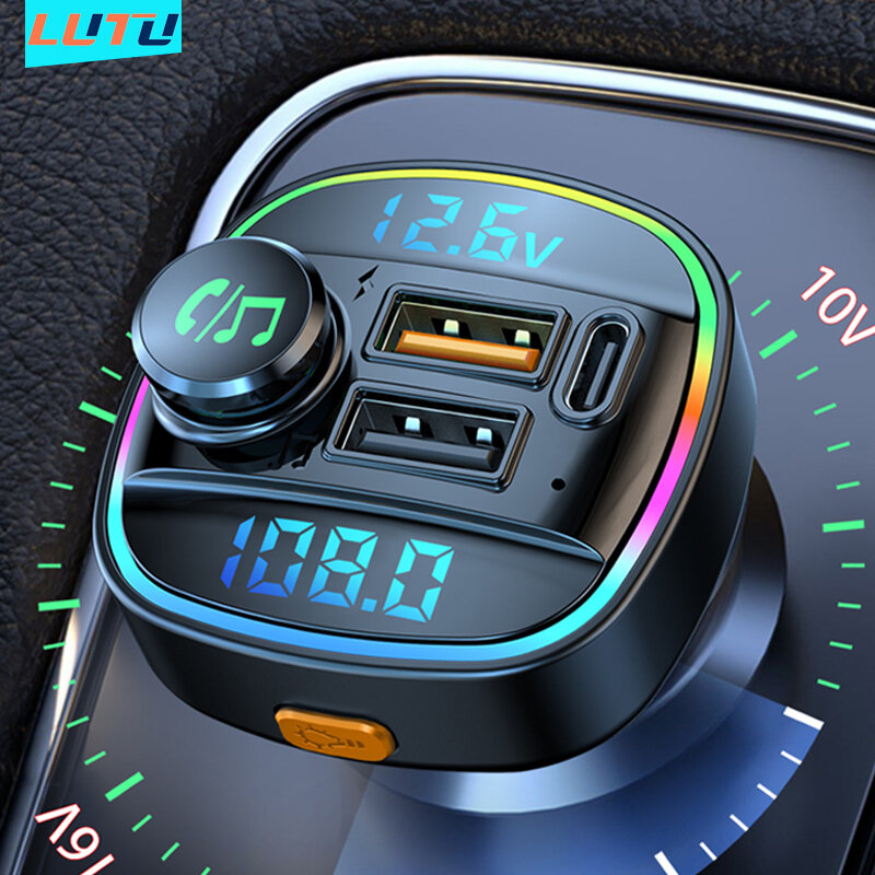 بلوتوث 5.0 FM الارسال يدوي راديو السيارة المغير مشغل MP3 مع 22.5 واط USB سوبر سريعة محول للشحن للسيارة