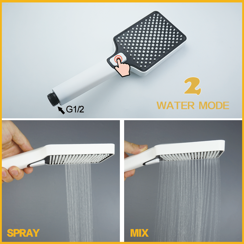 Asta doccia bianca di alta qualità asta doccia a parete Set di guide regolabili 2 funzioni doccia in stile minimalista