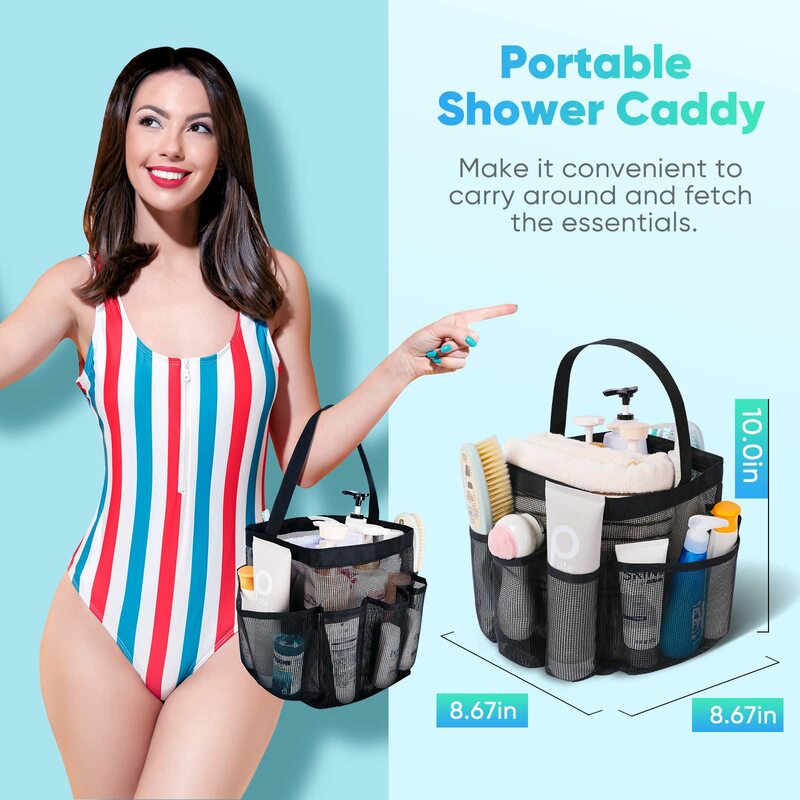 ISKYBOB Beach Bags Women Large Capacity Mesh Transparent Bag Portable Shower Swimming Gym Tote Bag Toilet Cosmetic Bag 2023 New