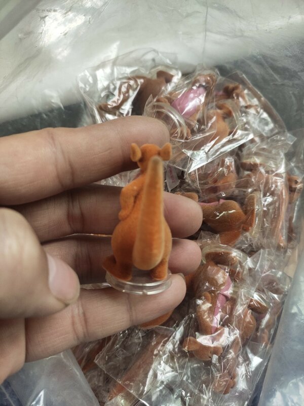 동물 캥거루 플록 피규어 장난감 인형 장식, SH009 도매, 5cm, 10 개/로트