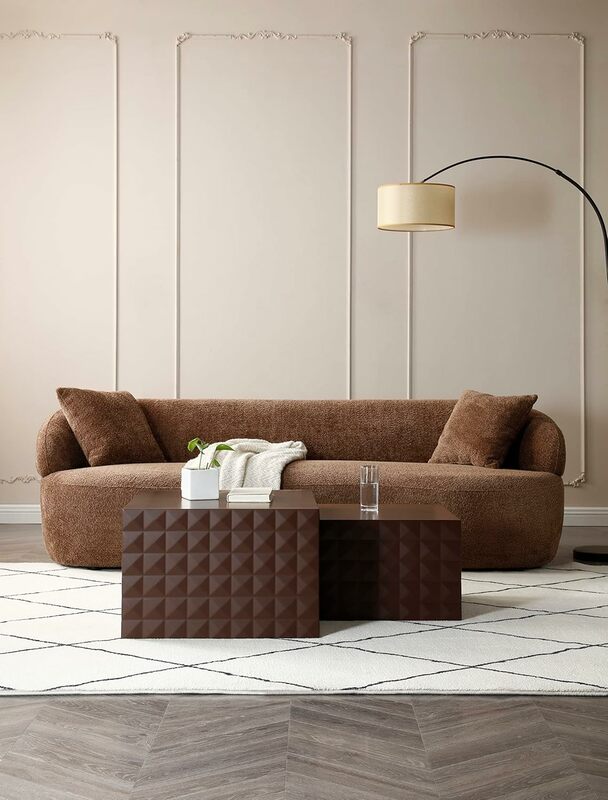 Mesa de centro moderna marrón, adecuada para dormitorio, sala de estar, estudio, espacio pequeño, diseño de moda, mesa multifuncional