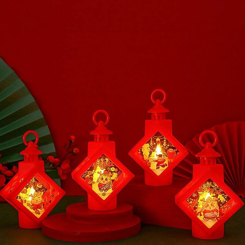Gloeiende Lente Festival Wind Lantaarn Led Hangend Nieuwjaar Handheld Lantaarn Verlicht Chinees