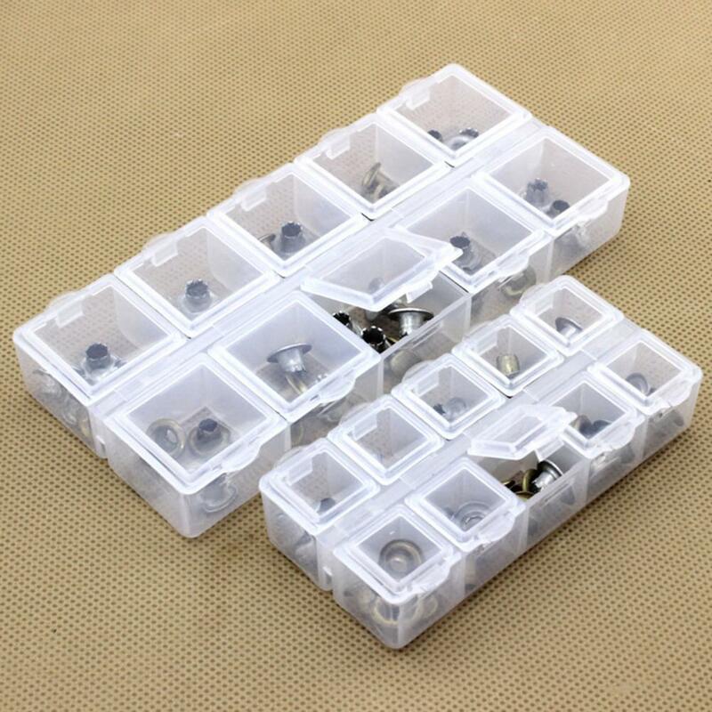 Clear Jewelry Storage Box with Lid 10 Grids Large Capacity Nail Art Earrings Rings Beads Storage Case Container