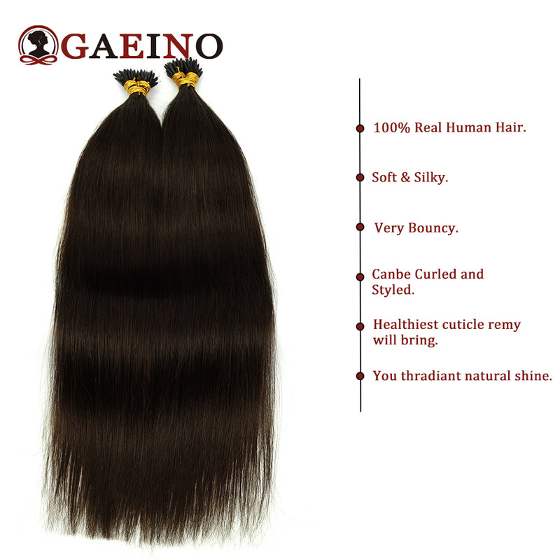 Nano Ring-Extensión de cabello humano 100% Remy Real, extensiones de cabello marrón oscuro, 16 "-22"