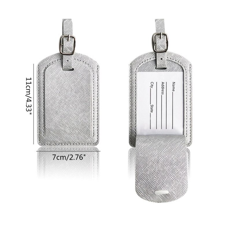 PU Leather Luggage Tags Suitcase Tag for Wedding Couples Bridal Identification