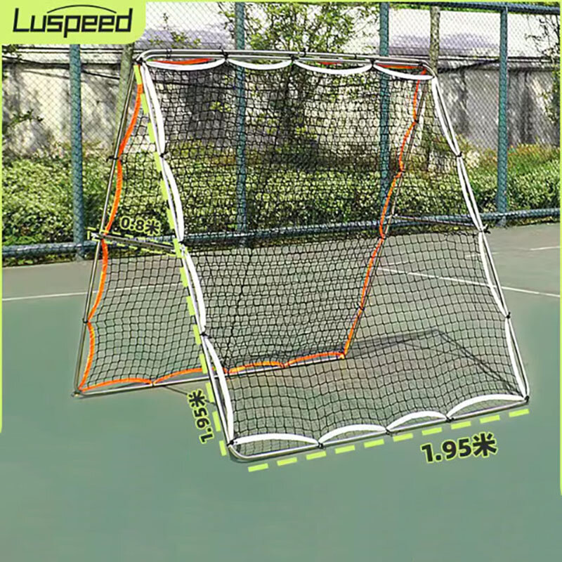 Red de rebote para entrenador de tenis, malla de nailon para jugador individual y doble, 8 niveles de ajuste, fuerte rodamiento de carga