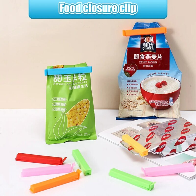 10pcs Sealing Clip Food Snack Seal Sealing Bag Clips Mini Vacuum Sealing Clamp Food Clip Plastic Clip Kitchen Storage Tool