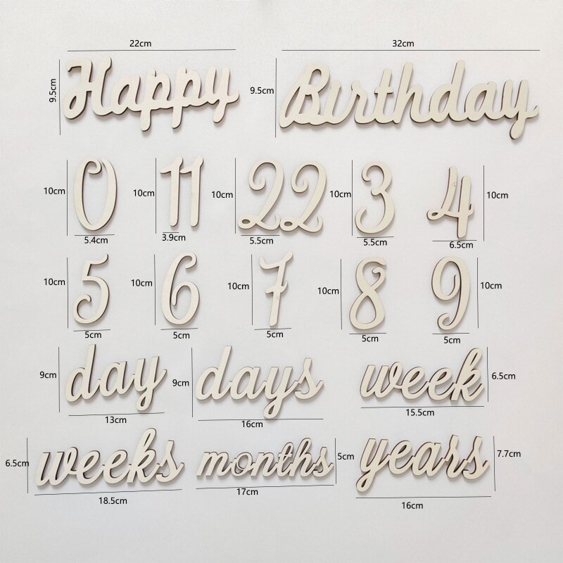 生まれたばかりの赤ちゃんのための木製チップセット,文字と数字の付いた記念日のアクセサリー,ギフト