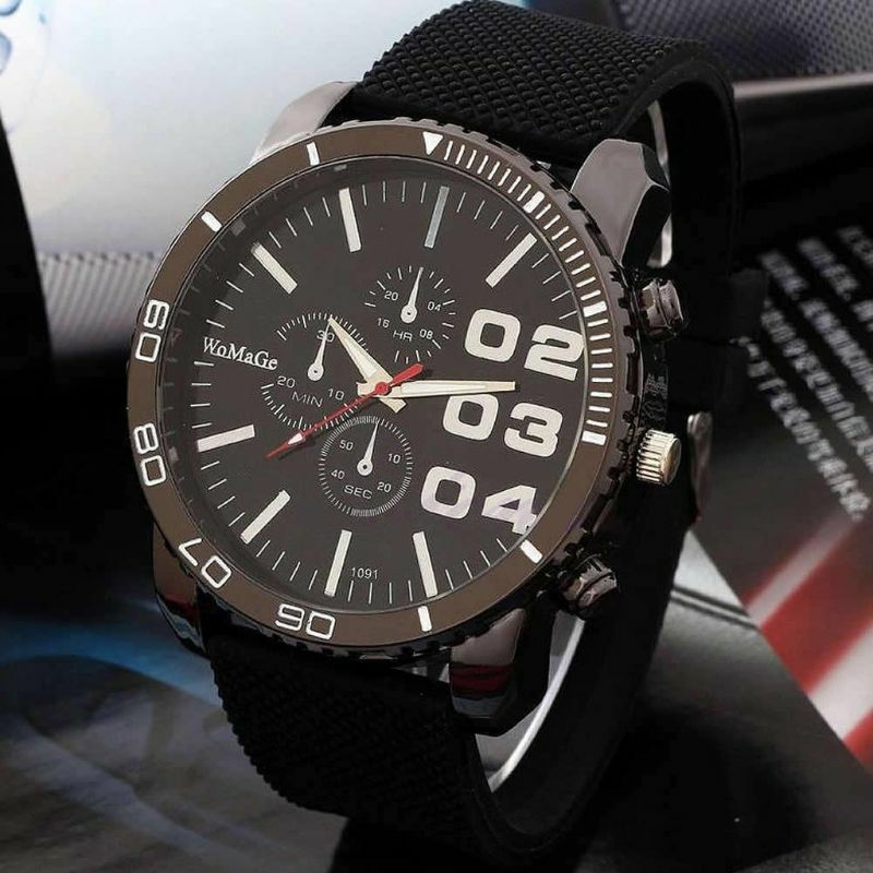 Модные мужские спортивные аналоговые кварцевые наручные часы с большим циферблатом и силиконовым резиновым ремешком, новые