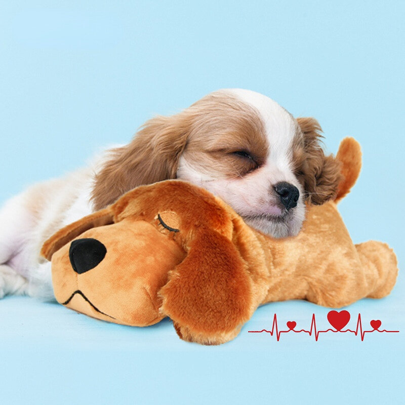 Pet Heartbeat Puppy Behavioral Training Dog Plush Pet Confortável Snuggle Ansiedade Alívio Sleep Aid Boneca Durável Drop Ship