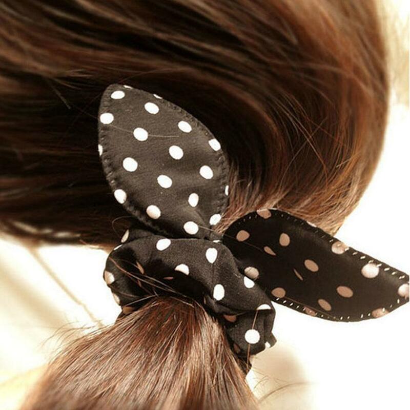 Bandas para el pelo con Orejas de conejo para niña, 1 piezas, Goma elástica para el pelo, accesorios coreanos para el cabello, adornos