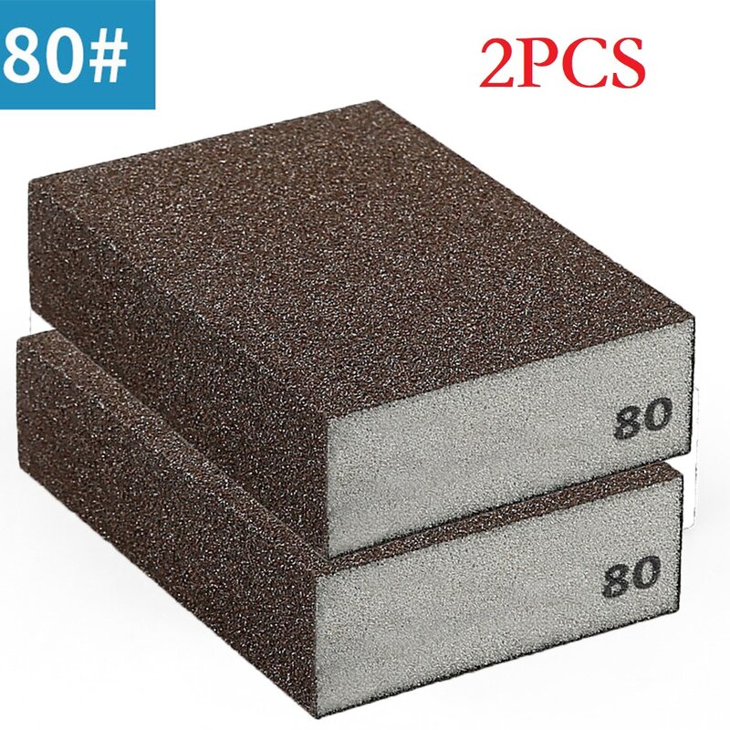 2pcs Sanding Sponge Blocks Flexible Wet & Dry Abrasive Sanding Foam Sponge Sand Pad Cleaning Scrubber Sanding Blocks