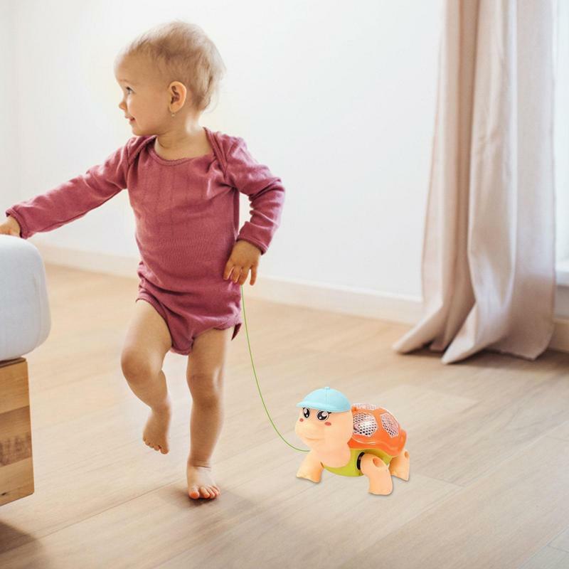 아기 음악 장난감 크롤링 거북이 전기 산책 아기 장난감, 가벼운 재미있는 조명 및 소리, 유아용 전자 장난감