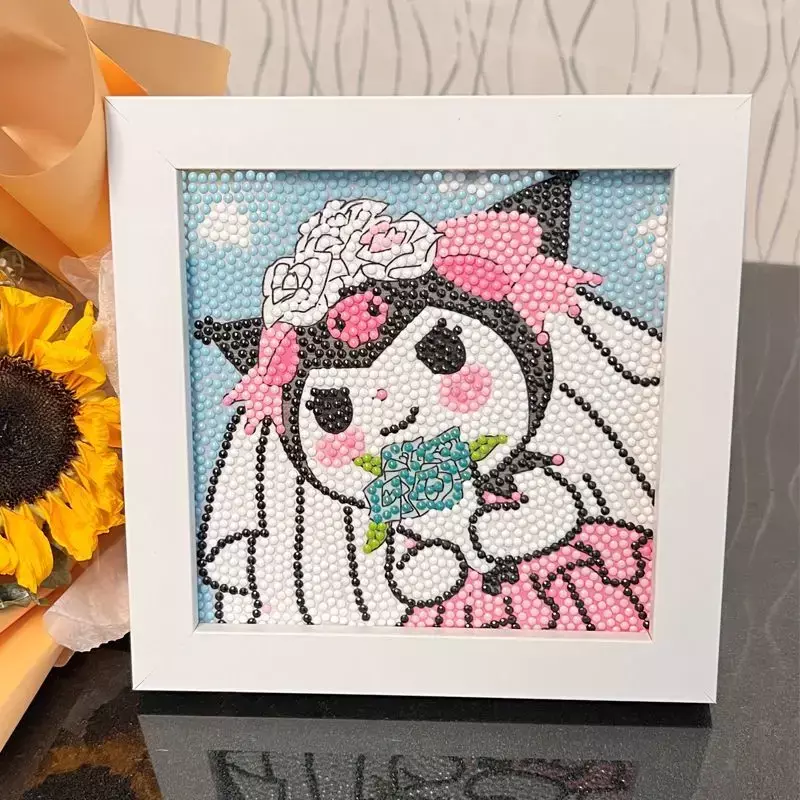 Peinture au diamant Kawaii Sanurgente pour enfants, artisanat pour enfants, Kuromi Hello Kitty, accessoires d'anime, ornements mignons, bricolage