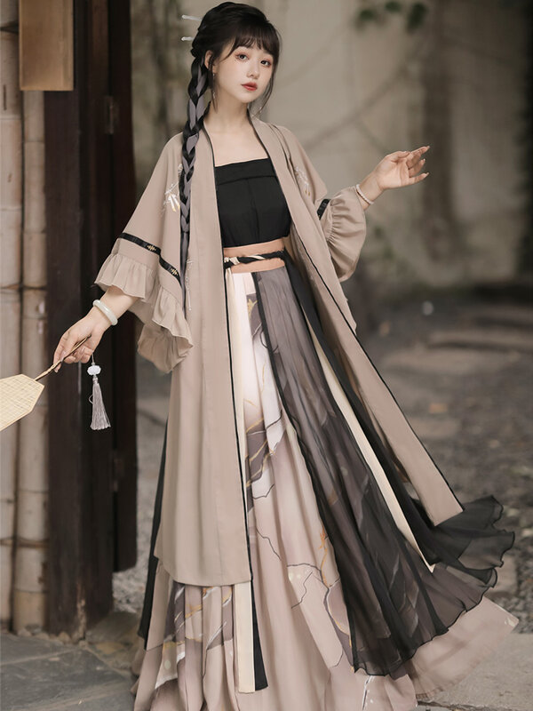 Original Song Dynasty Hanfu Women's Improved Guzi Daily Ancient Style Waist length Ru Skirt Complete Set of Ancient Costume