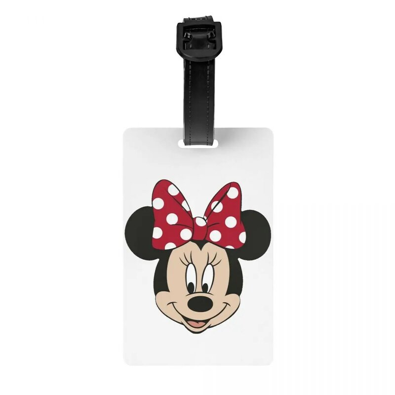 Etiquetas de equipaje personalizadas de Mickey Mouse para maletas, cubierta de privacidad, tarjeta de identificación con nombre