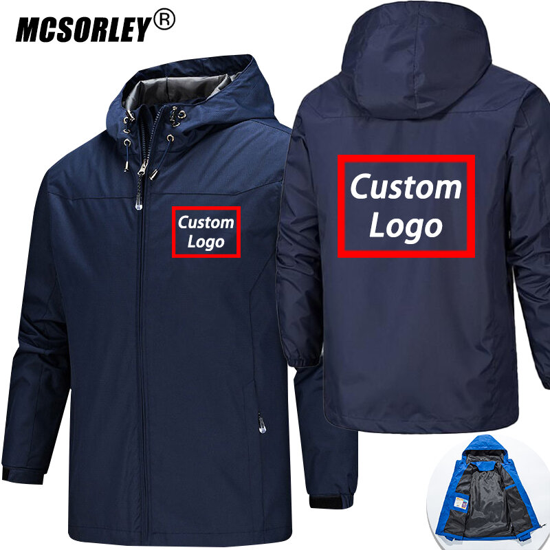 MCSORELY 2022 primavera Logo personalizzato giacca da uomo cappotto con cerniera stampa fai da te giacca impermeabile antivento giacche da esterno Unisex abbigliamento sportivo