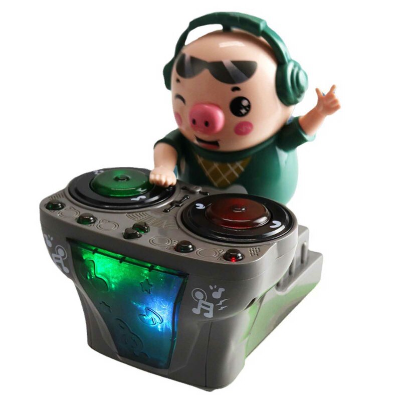 DJ Light Music Dancing Pig Toy Educational Toy Musical Lighting Interactive Kids Gifts Gift for 1 2 3 Year Toddlers Kids Boys