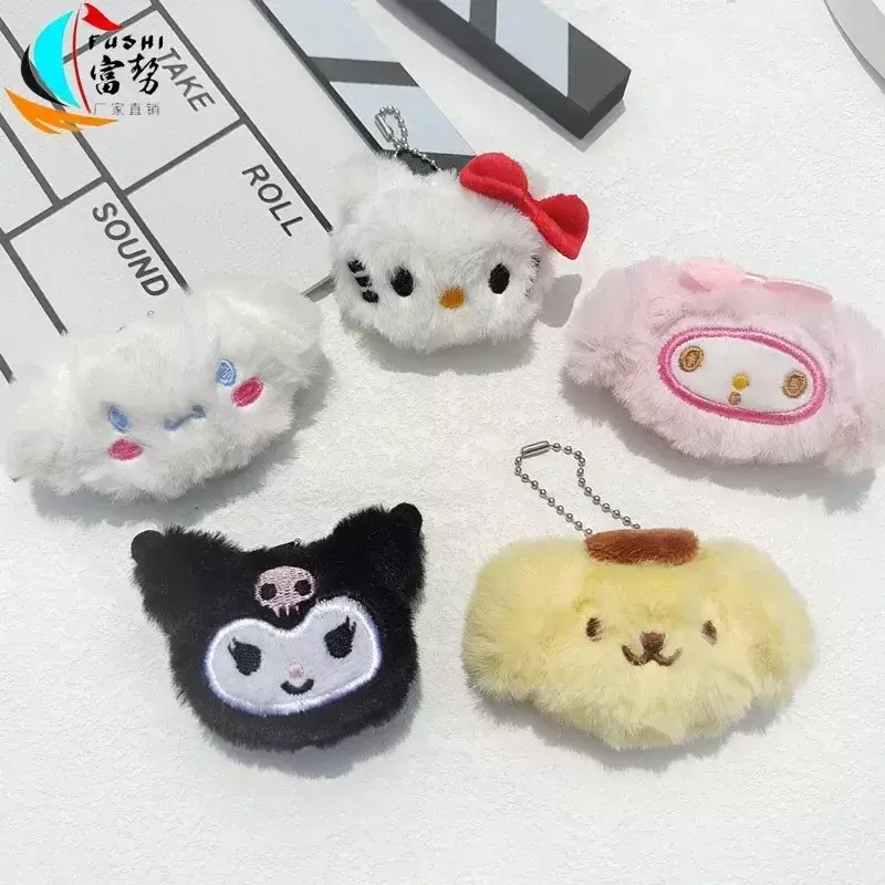 HelloKittys Melodys Kuromis Plush Keychain Kawaii Sanrioed Accessories Cartoon Plush Toy Bag Ornaments Keychain Children's Gifts