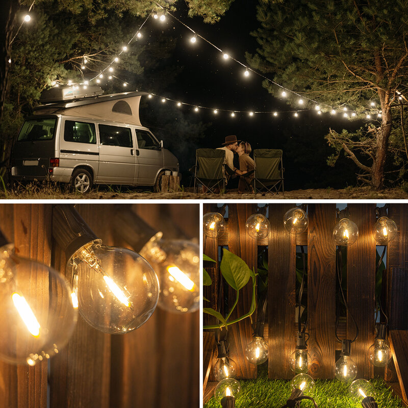 Lote de bombillas LED G40 para exteriores, recambio de globo, Base E12 de 220V, Bombilla incandescente para decoración de jardín, 25 unidades