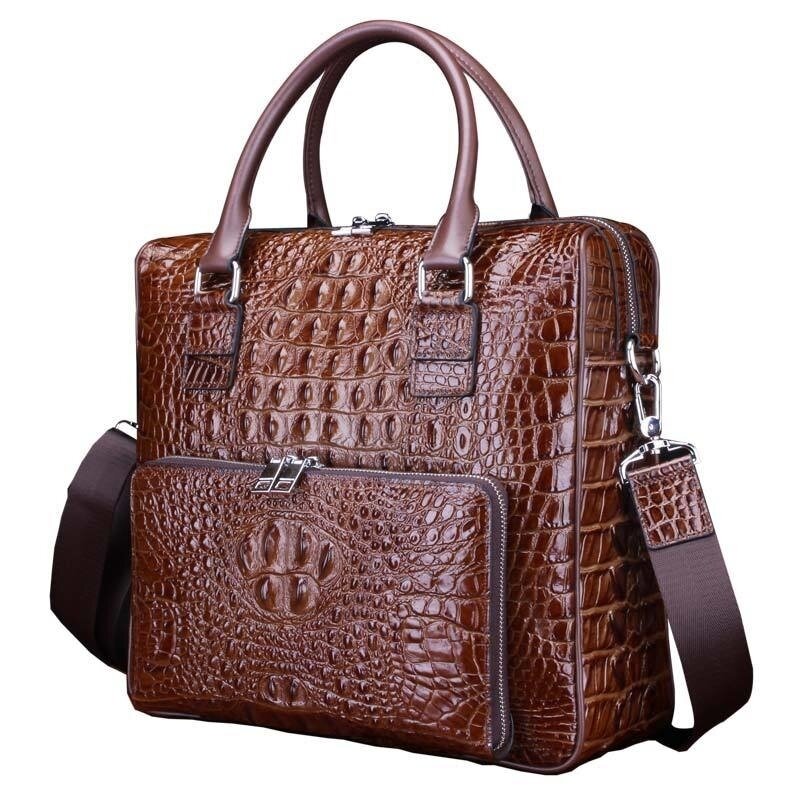Genuine Leather Men's New Single Shoulder Office Briefcase High Quality Business Messenger Handbag Luxury Crossbody Laptop Bags