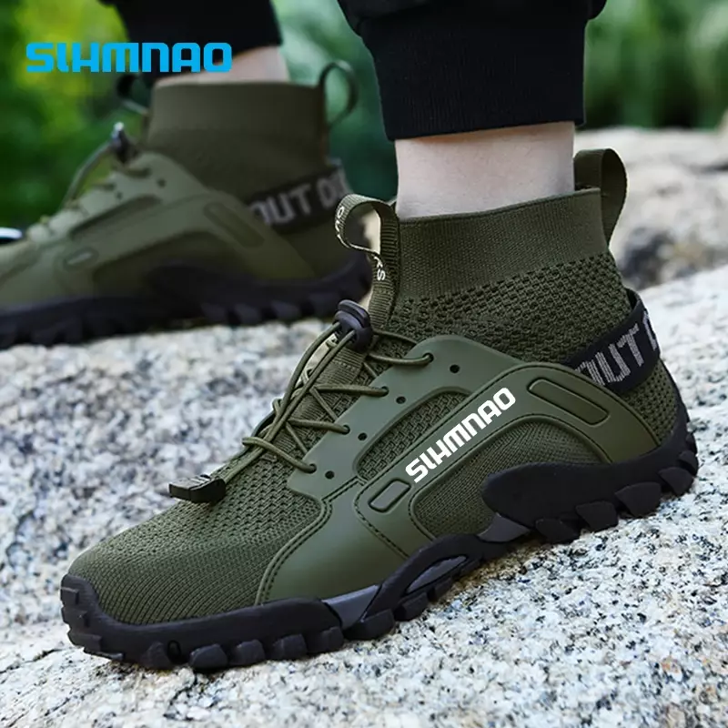 Fishing Shoes for Men's Mountain Climbing Anti Slip Hiking and Water Wading Shoes, Breathable Sports Hiking and Cycling Shoes