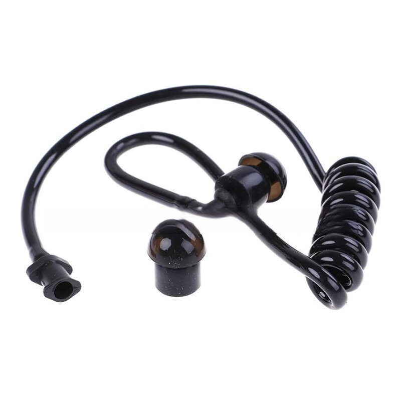 Walkie-talkie Earphone saluran udara, Earphone saluran tunggal hitam dapat mengganti tabung hitam kateter hitam