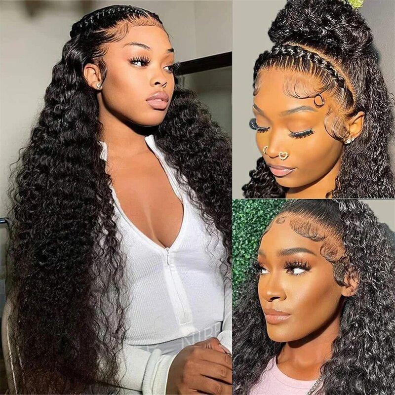 Kinky Curly Human Hair Pruiken Lace Frontale 13X4 Hd Lace Front Pruik Pre Geplukt 4X4 Lace Sluiting Pruik Remy Human Hair Extersion