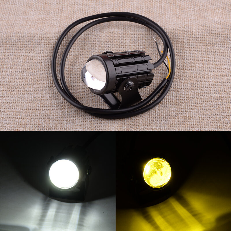Spot Licht Scheinwerfer Fahren Nebel Lampe Dual Farbe Universal für 12V 24V Motorrad ATV Dirt Bike 12W 6000K + 3000K High/Low Strahl