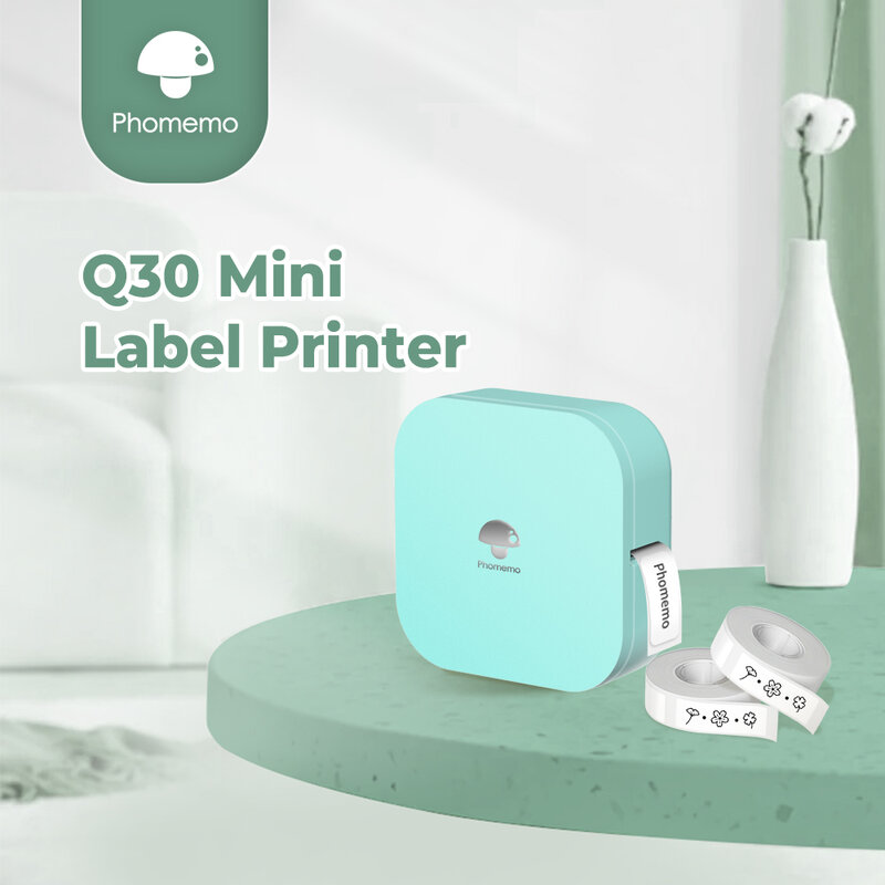 Phomemo Q30 Pembuat Label Printer Termal Mini Nirkabel Stiker Perekat Portabel Mesin Pelabelan Kode Bar untuk Sekolah Rumah Kantor