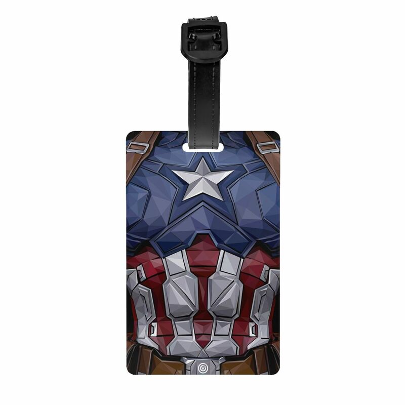 Индивидуальная бирка для багажа Captain America, бирки для багажа с защитой конфиденциальности, этикетки для дорожных сумок, чемоданов