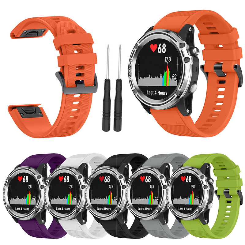 26 22 20mm Watchband for Garmin Fenix 5X 5 5S Plus 6 6S 6X Forerunner 935 Quick Release Silicone Easy fit Wrist Band Strap