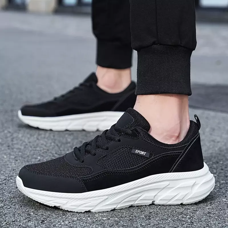 2024 Tennis Shoes New Autumn and Winter Mesh Large Size Sports Shoes Men's Outdoor Black Sports Shoes Adult Men's Casual