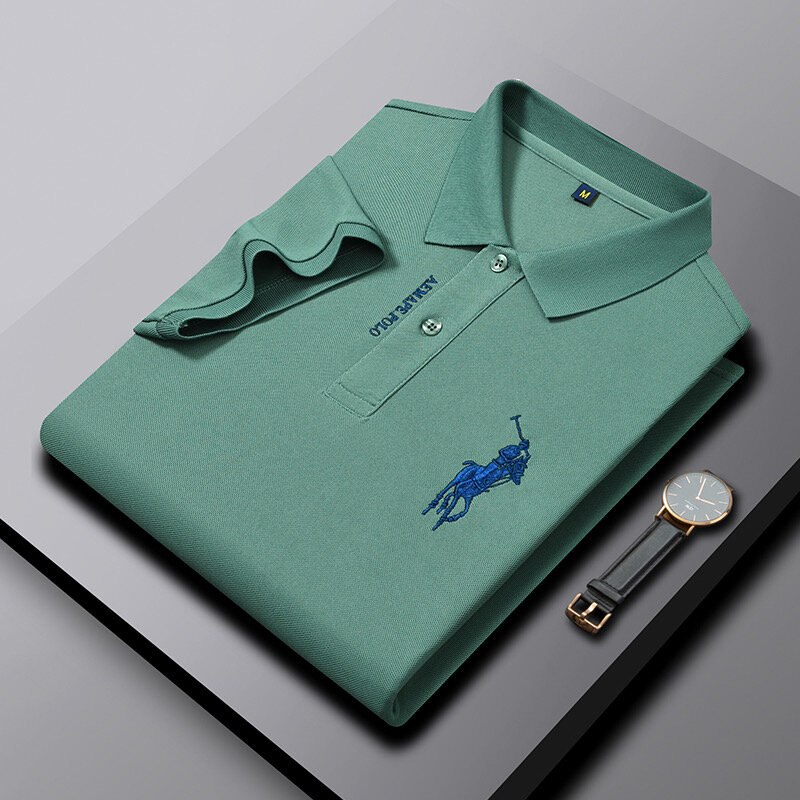 Zomer High-End Merk Polo Borduurwerk Heren Ademende Korte Mouwen Hot Selling Poloshirt Comfortabel Casual Business T-Shirt