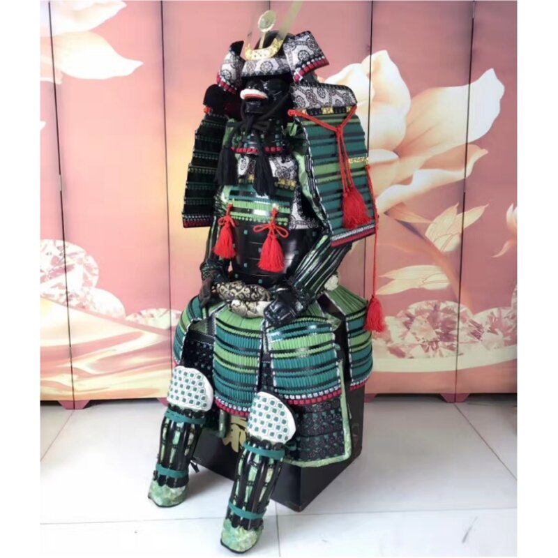 일본 사무라이 갑옷 고대 장군 도쿠가와 이야수 의상, 일본 전사 갑옷 헬멧, 착용 가능한 탄소강
