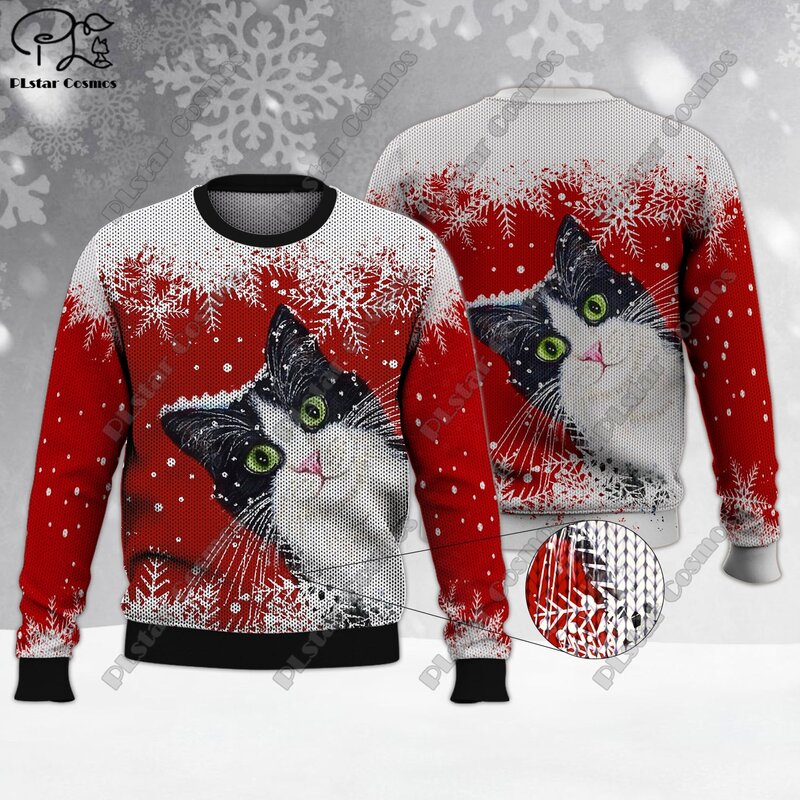 PLstar Cosmos 3D 프린트 크리스마스 시리즈 패턴 못생긴 스웨터, 스트리트 캐주얼 겨울 스웨터 S-2, 신제품
