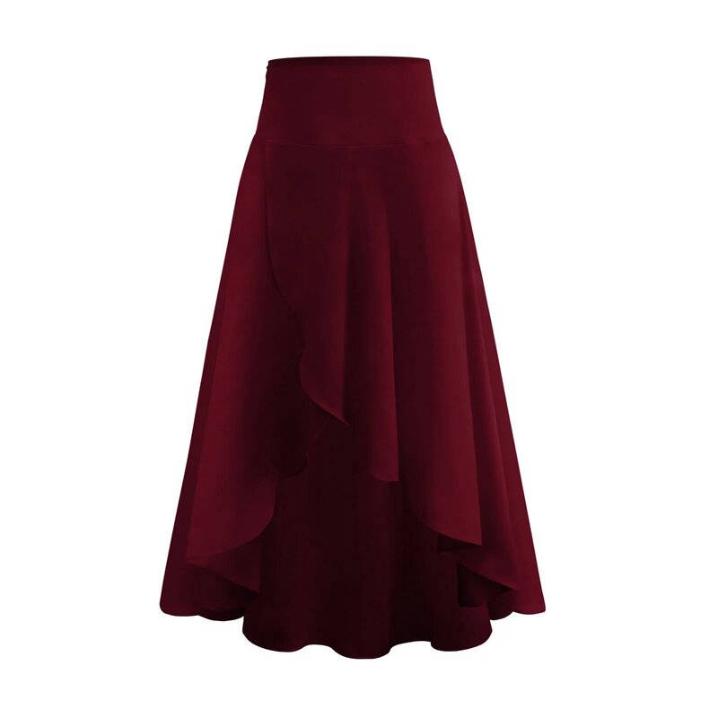 Women's ruffled irregular half-body skirt temperament elegant draped skirt fashion summer clothing