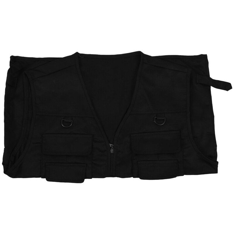 5-кратный мужской жилет для рыбалки с несколькими карманами на молнии для фотосъемки/охоты/путешествий на открытом воздухе-черный, XL