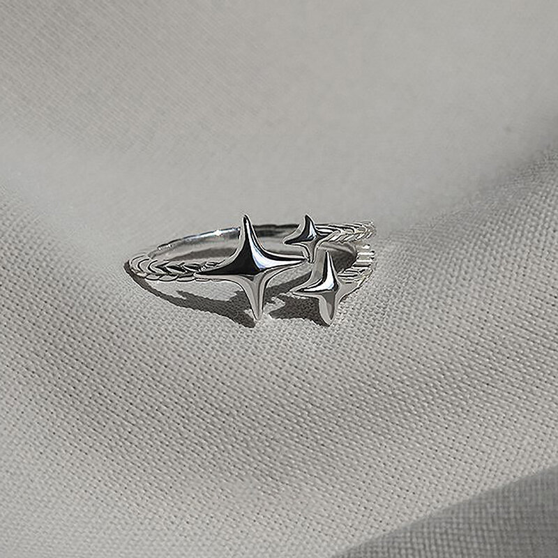 Female Simple Ring Adjustable Minimalist Fine Fashion Vintage Exquisite Star Ring Jewelry Accessories